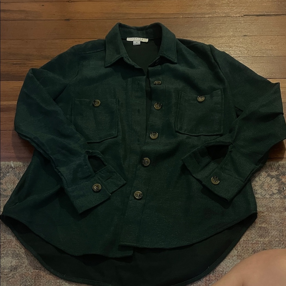 Women's Green Button-Up Shirt